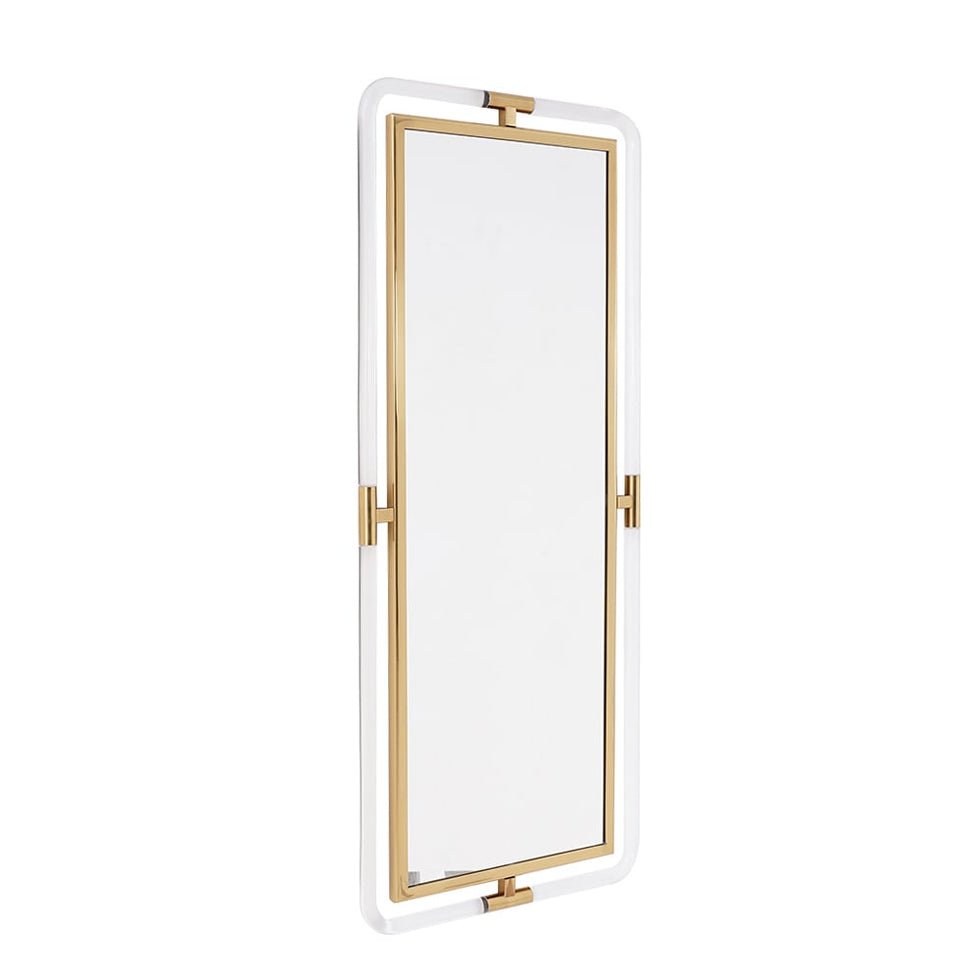 HMR - 47.2"Modern Gold Full Length Large Long Wall Mirror Decor Acrylic & Metal Frame