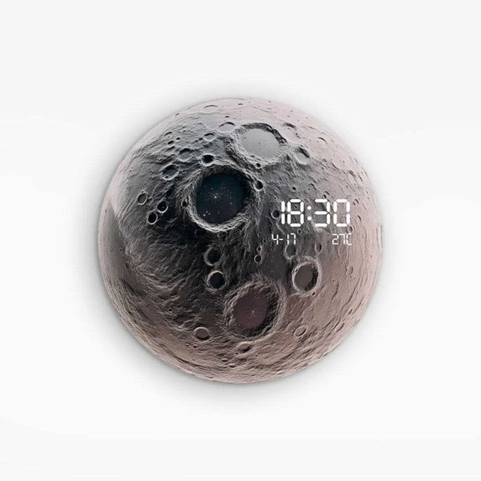 HMR - Modern and Unique LED Wall Clock Moon-inspired Home Decor