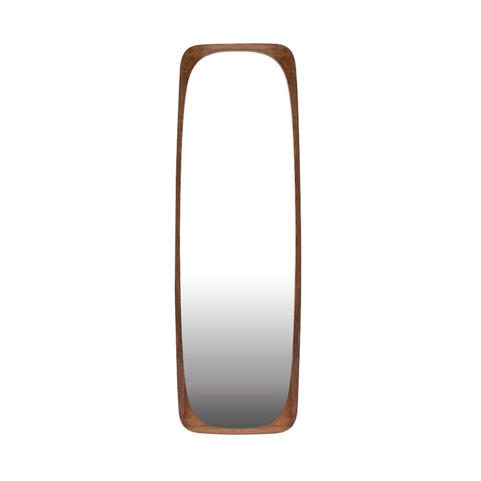 HMR - Mid-Century Rectangle Full Length Floor Mirror Wood Frame 69"x 20" Leaning Mirror Walnut