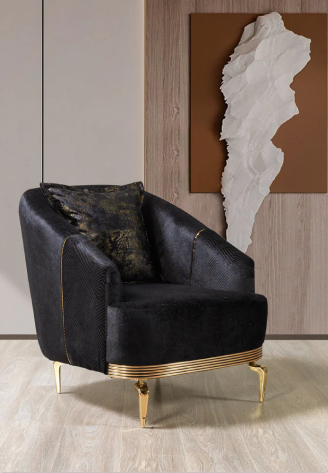 Nova - Santana Black Velvet Chair