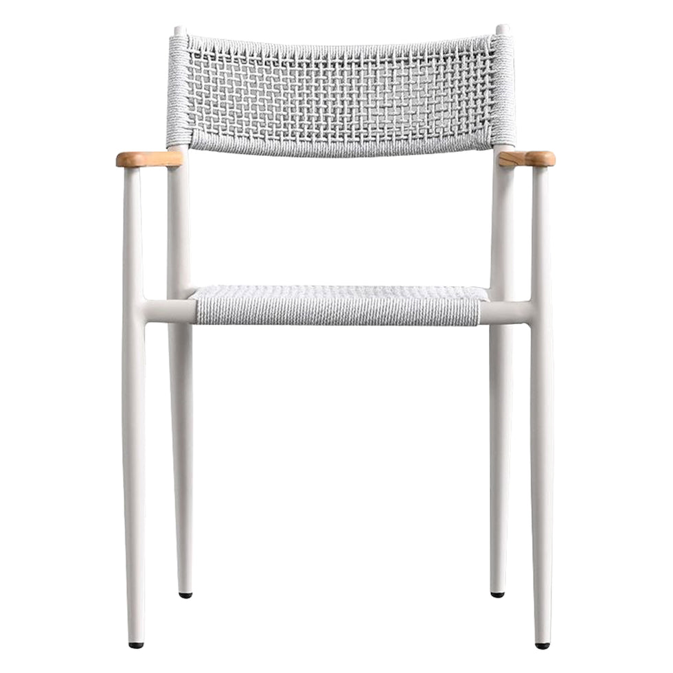 Mobital - Kochi Dining Armchair in Sandhill Sunproof Fabric Cushion /Teak Armrest /