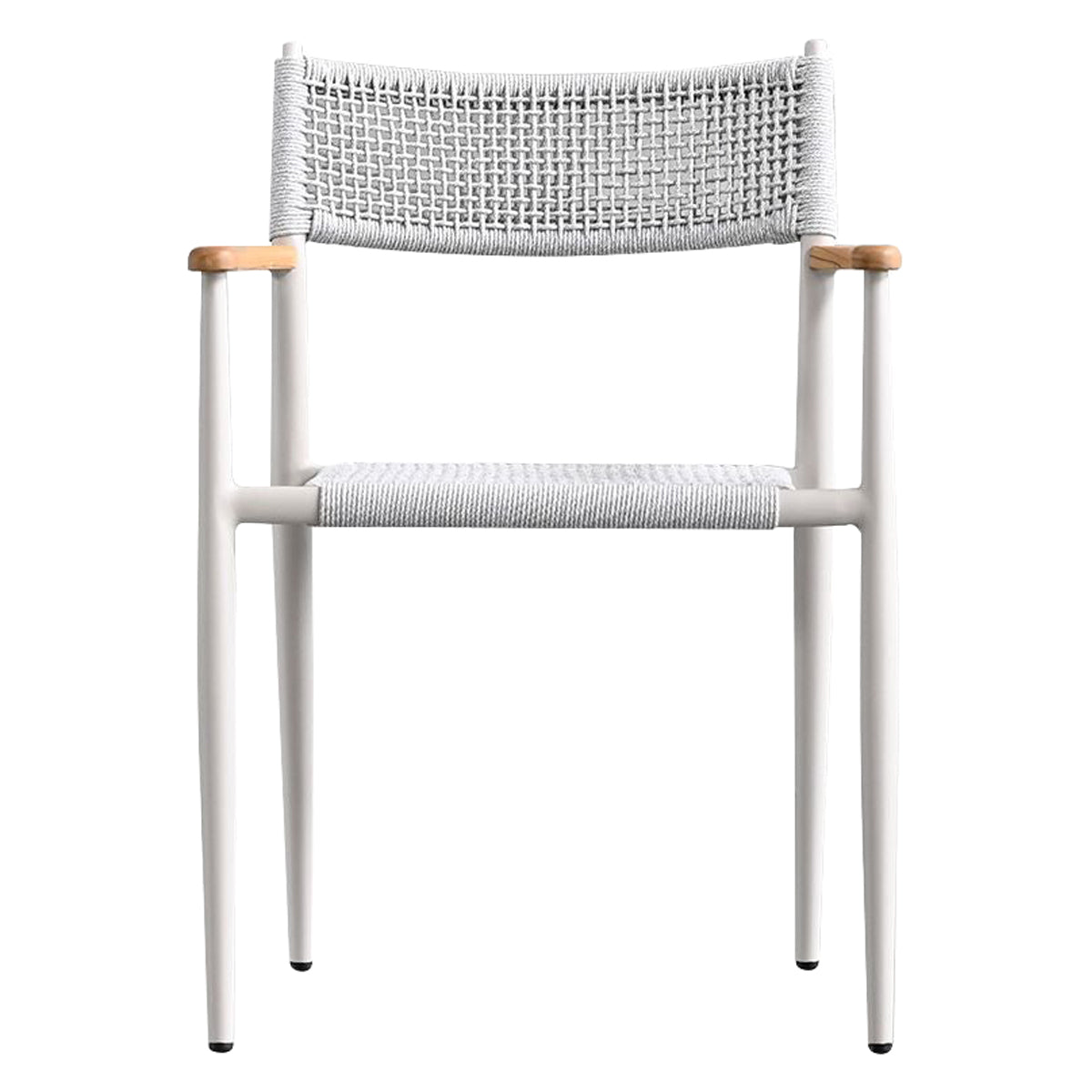 Mobital - Kochi Dining Armchair in Sandhill Sunproof Fabric Cushion /Teak Armrest /