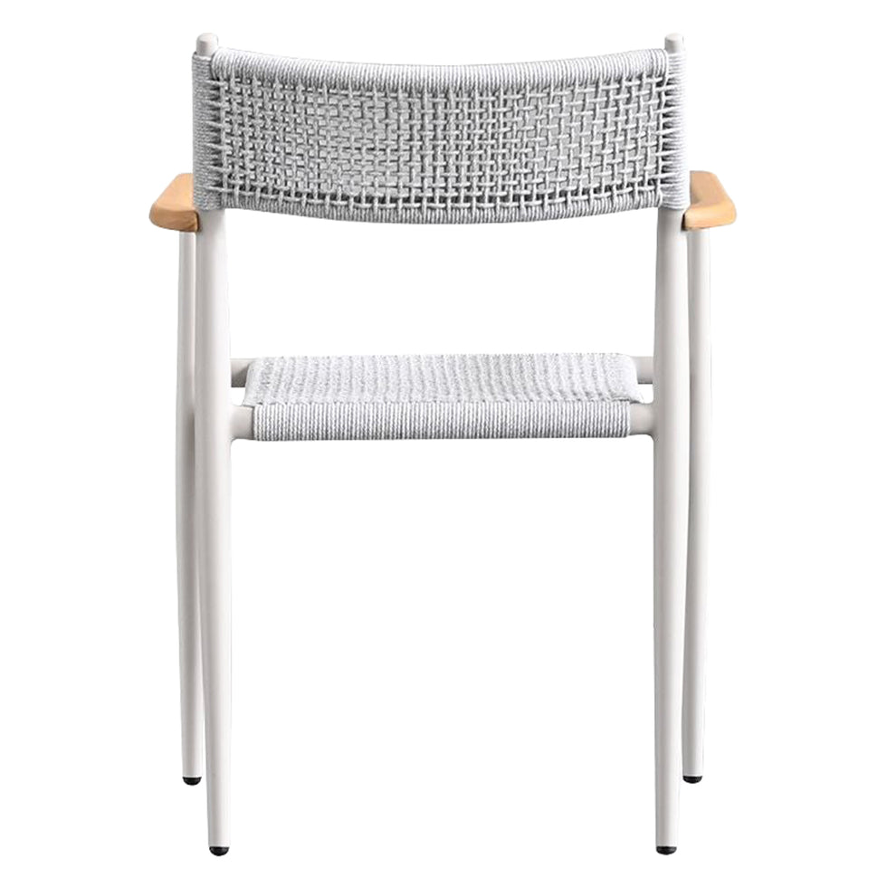Mobital - Kochi Dining Armchair in Sandhill Sunproof Fabric Cushion /Teak Armrest /