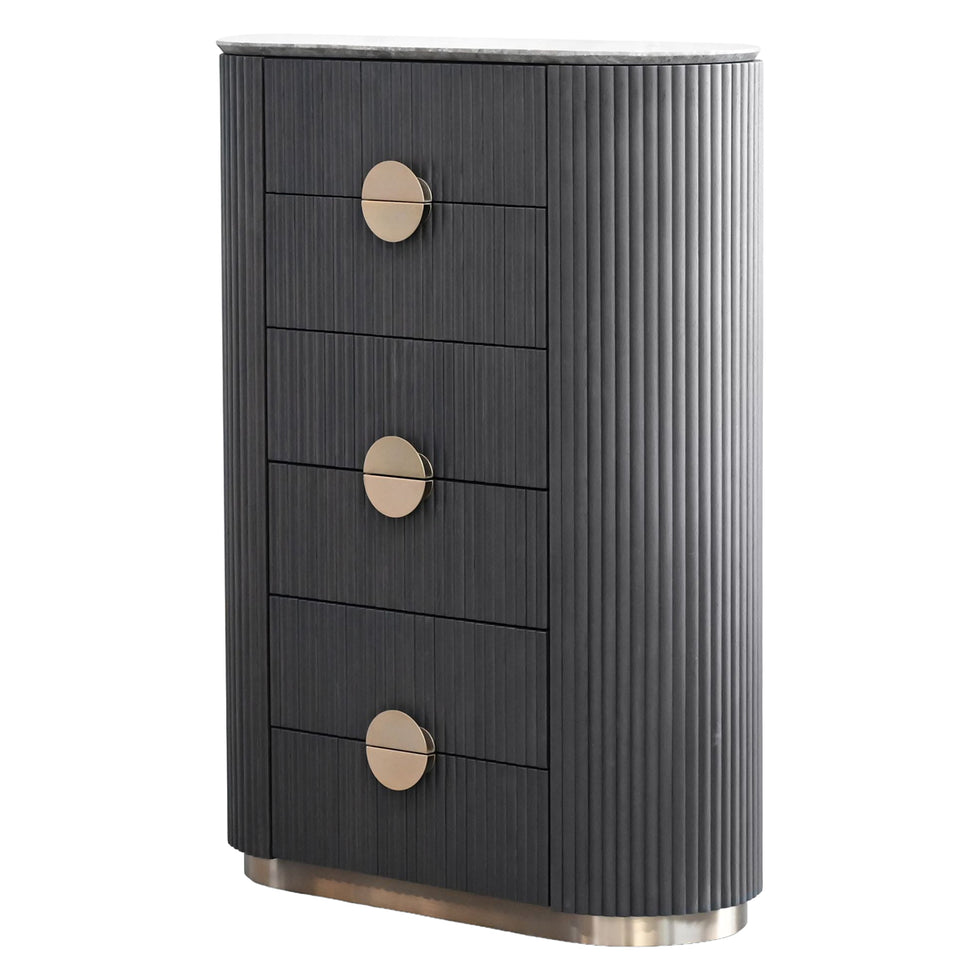 Mobital - Koii Bar Cabinet Tall Sicilian Gray Top