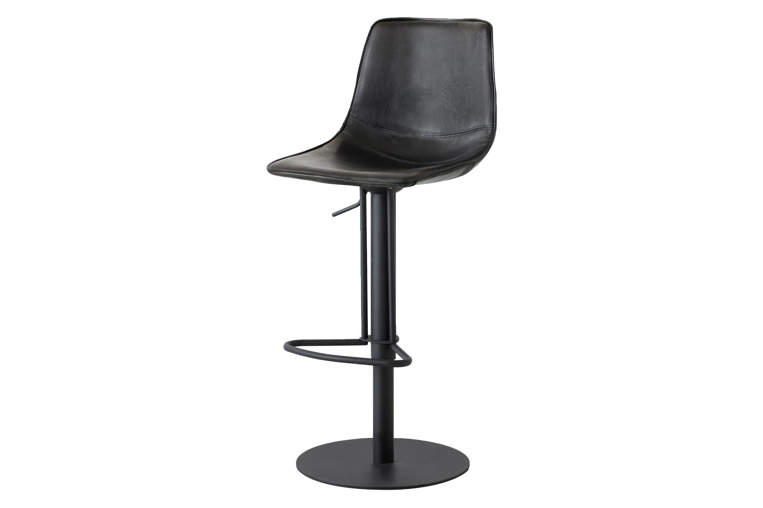 Mobital - Beny Bar Stool in Black, Leather