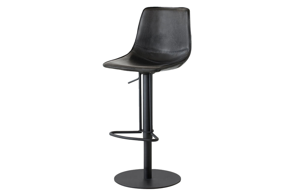Mobital - Beny Bar Stool in Black, Leather