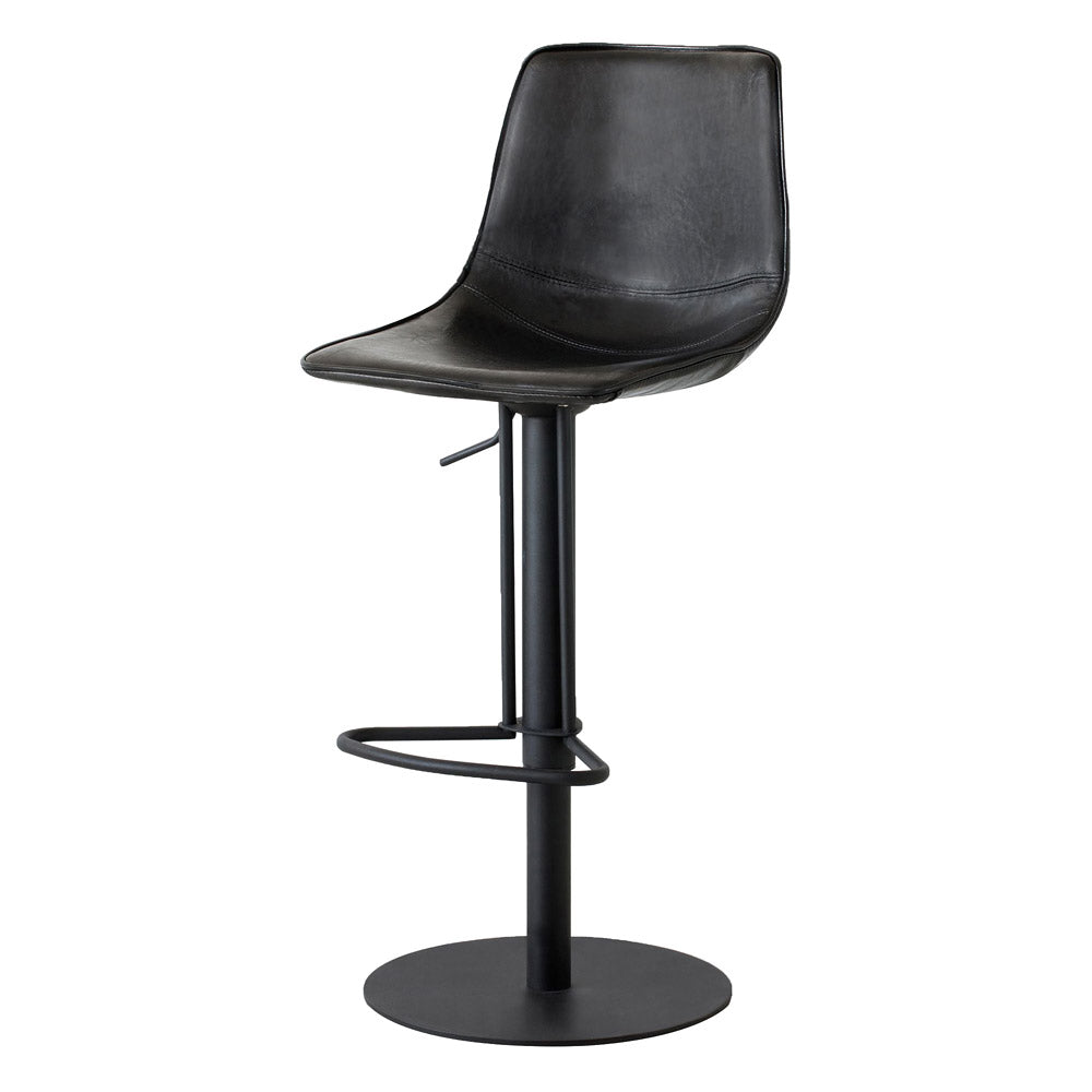 Mobital - Beny Bar Stool in Black, Leather