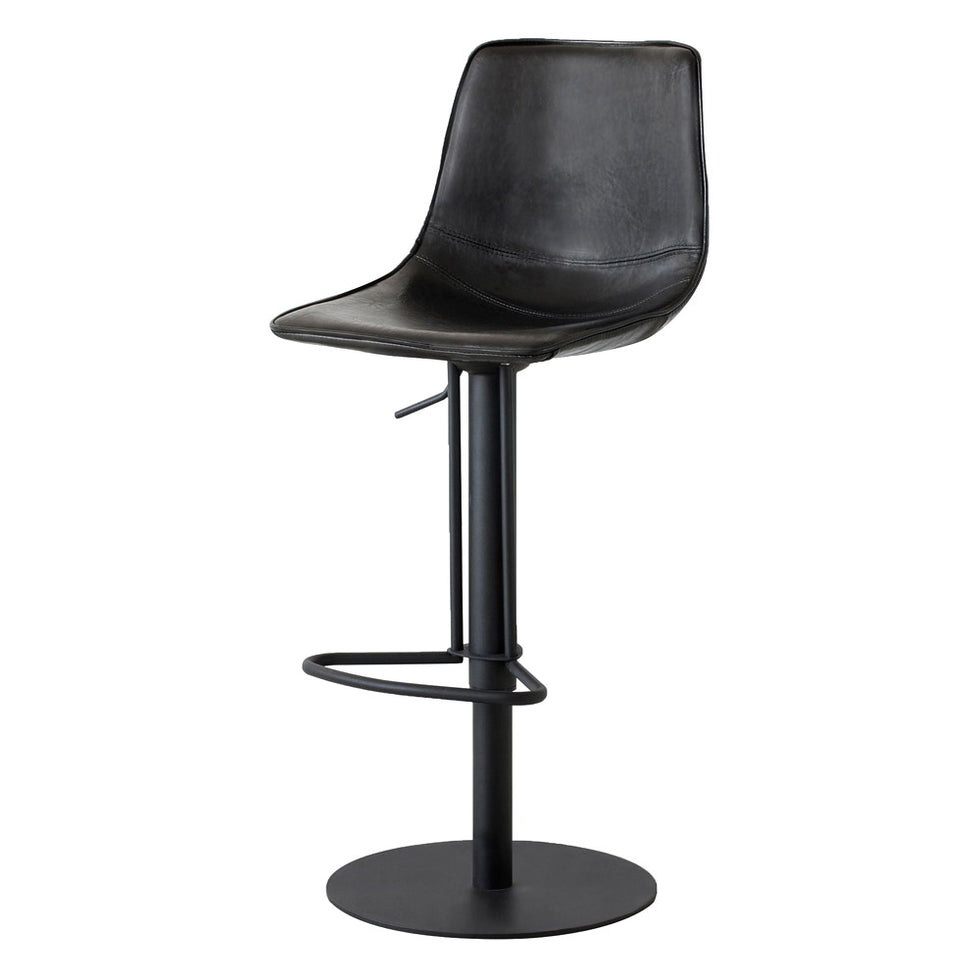 Mobital - Beny Bar Stool in Black, Leather
