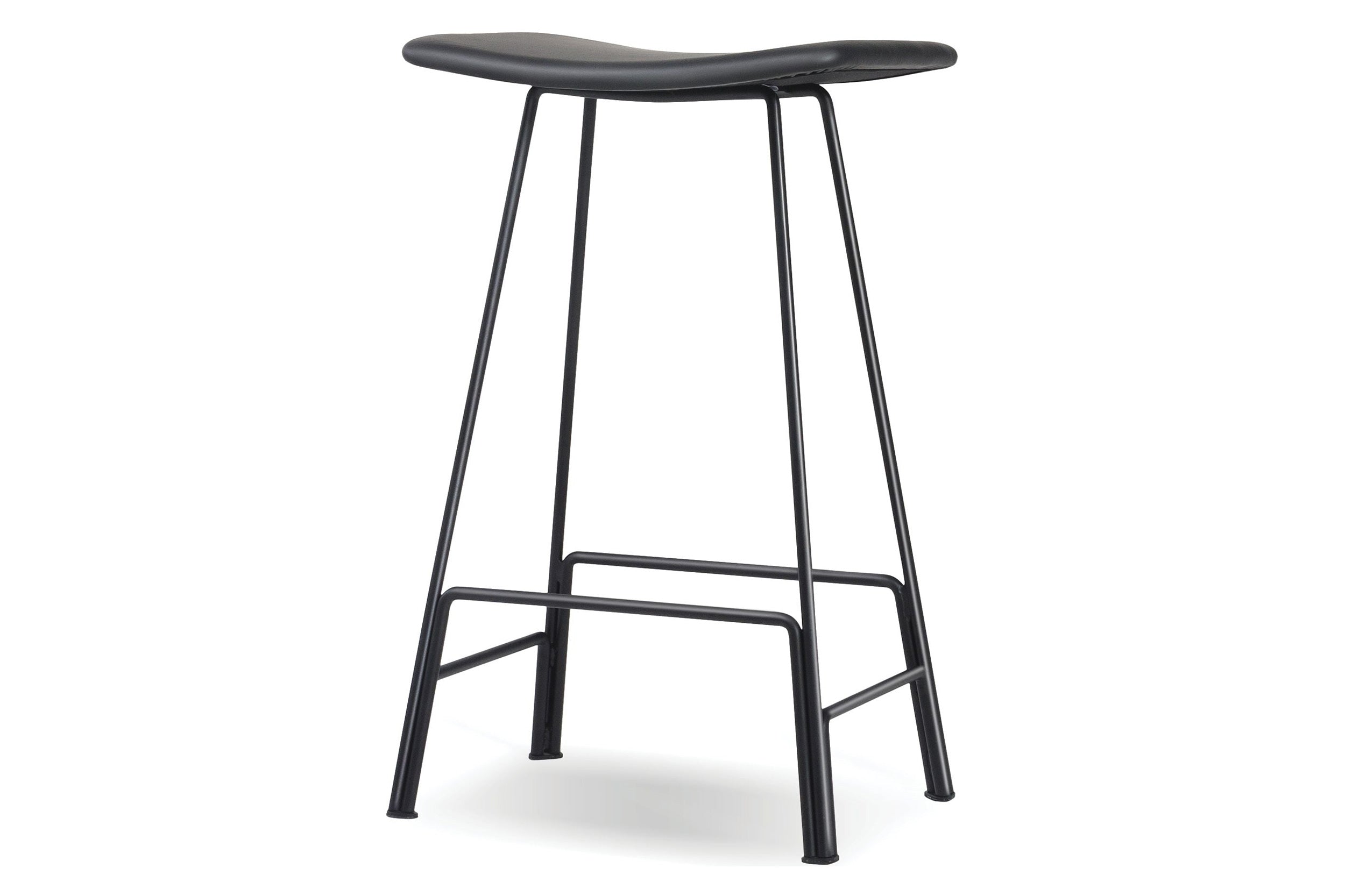 Mobital - Canaria Bar Stool in Powder Coated Black, Steel/Leather