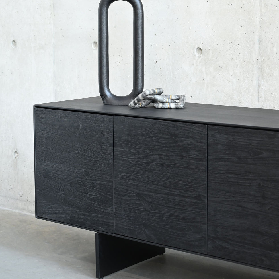 Mobital - Block Sideboard in Black Soot /Brushed Doors