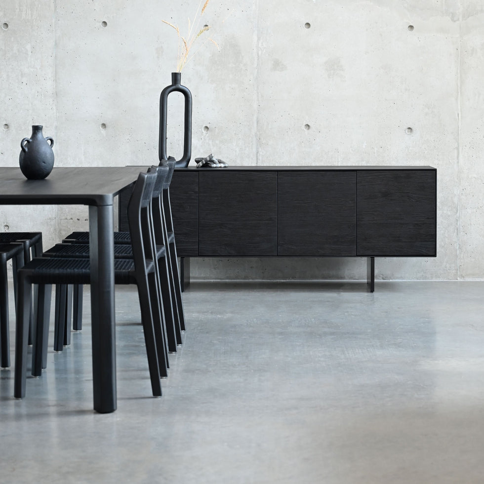 Mobital - Block Sideboard in Black Soot /Brushed Doors