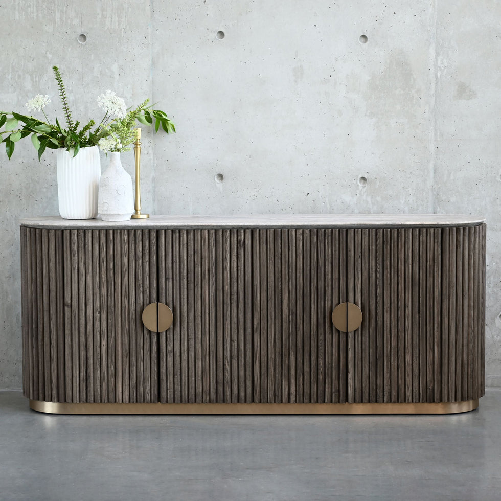 Mobital - Koii Sideboard in Silver Gray Travertine