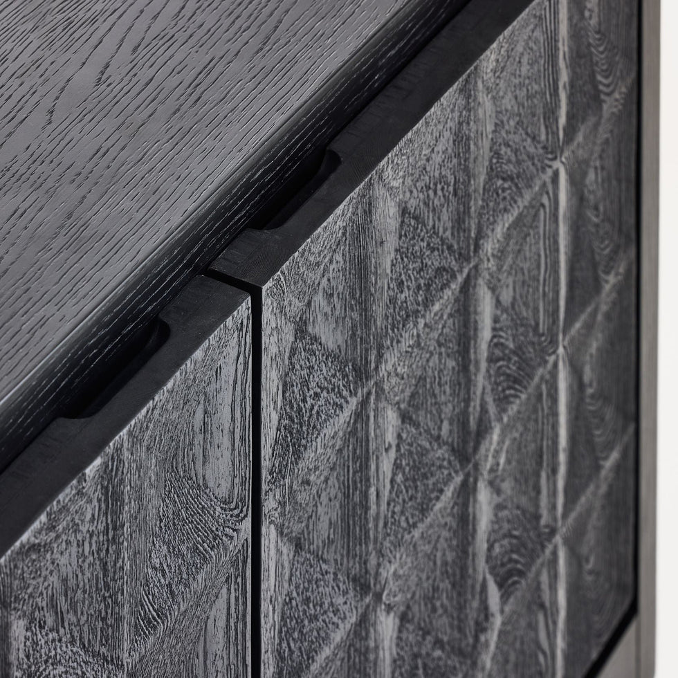 Mobital - Moss Sideboard Wide in Matte Black Oak