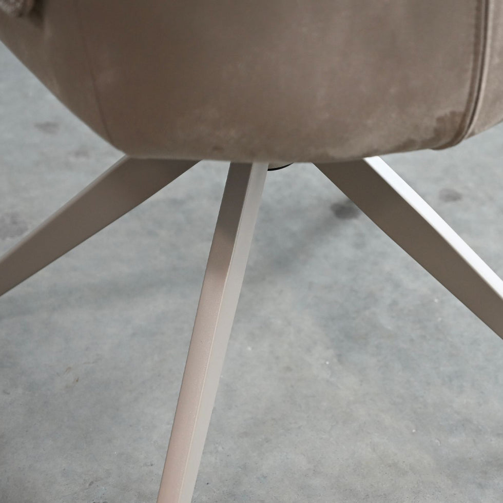 Mobital - Espara Dining Chair in Avena Oat Alcantara/ Alpaca Chenille