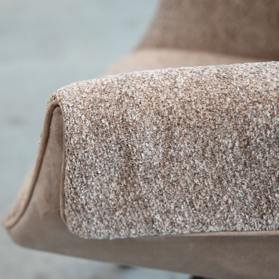Mobital - Espara Dining Chair in Avena Oat Alcantara/ Alpaca Chenille