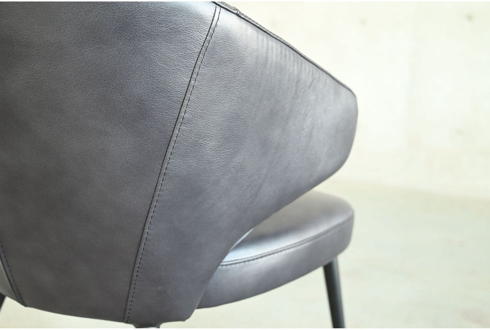 Mobital - Stretto Dining Chair in Pitch Black, Leather