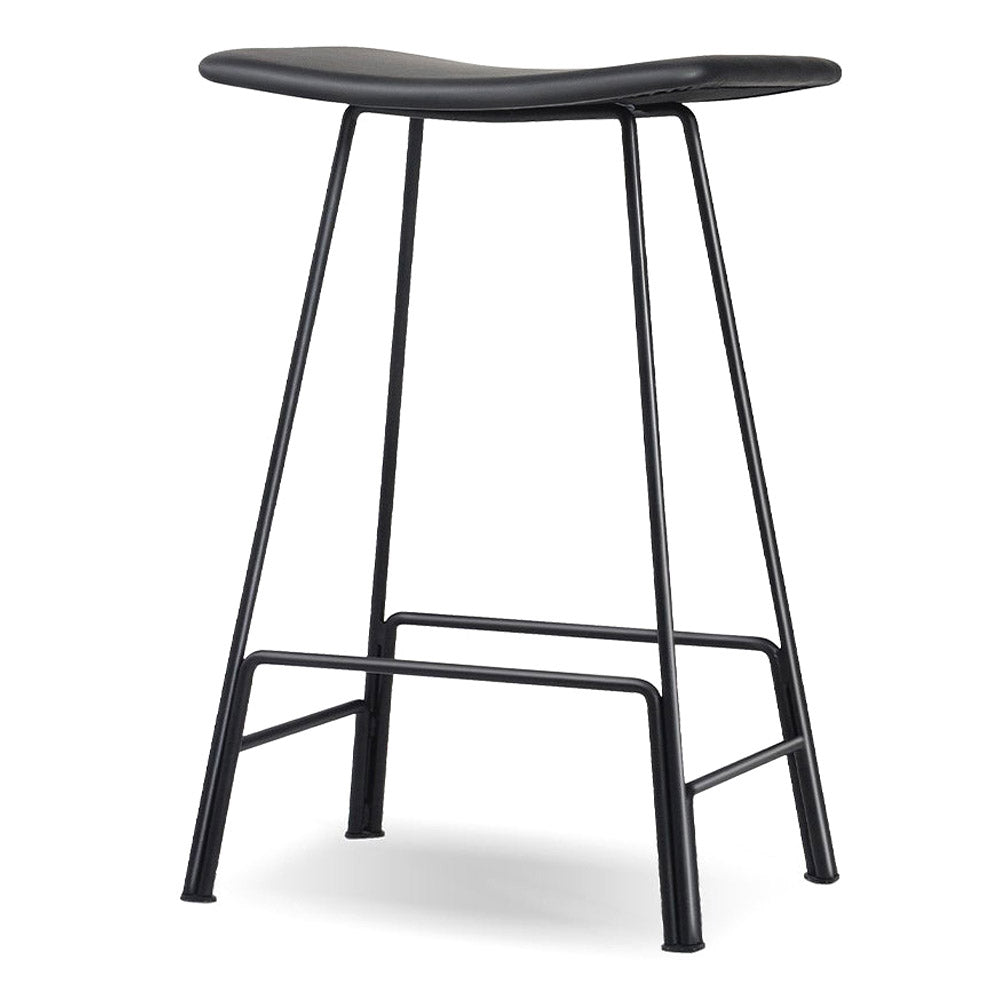 Mobital - Canaria Counter Stool in Powder Coated Black, Steel/Leather