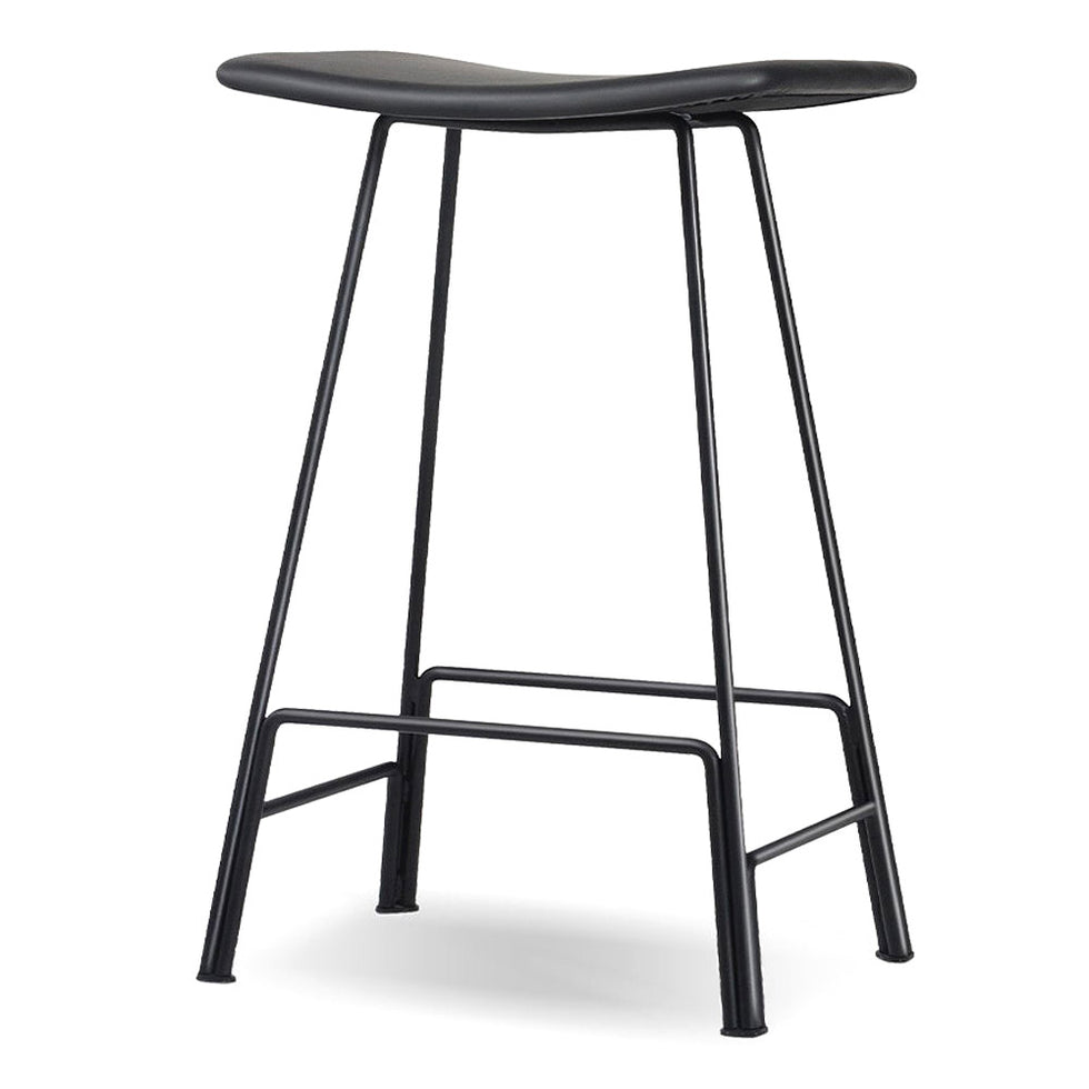 Mobital - Canaria Counter Stool in Powder Coated Black, Steel/Leather