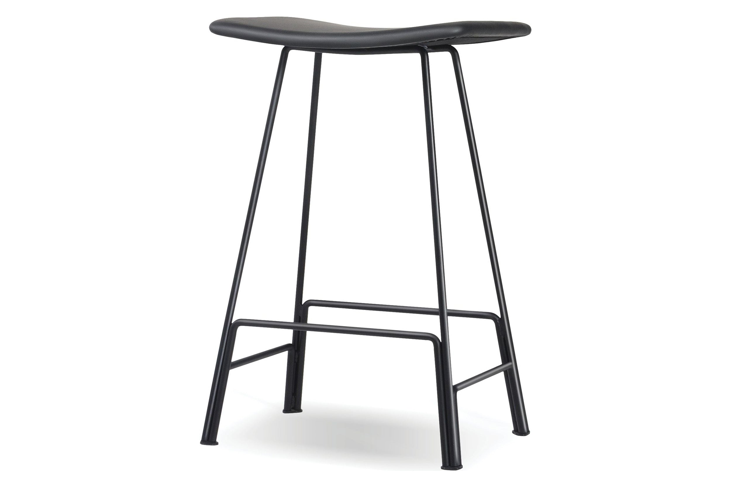Mobital - Canaria Counter Stool in Powder Coated Black, Steel/Leather
