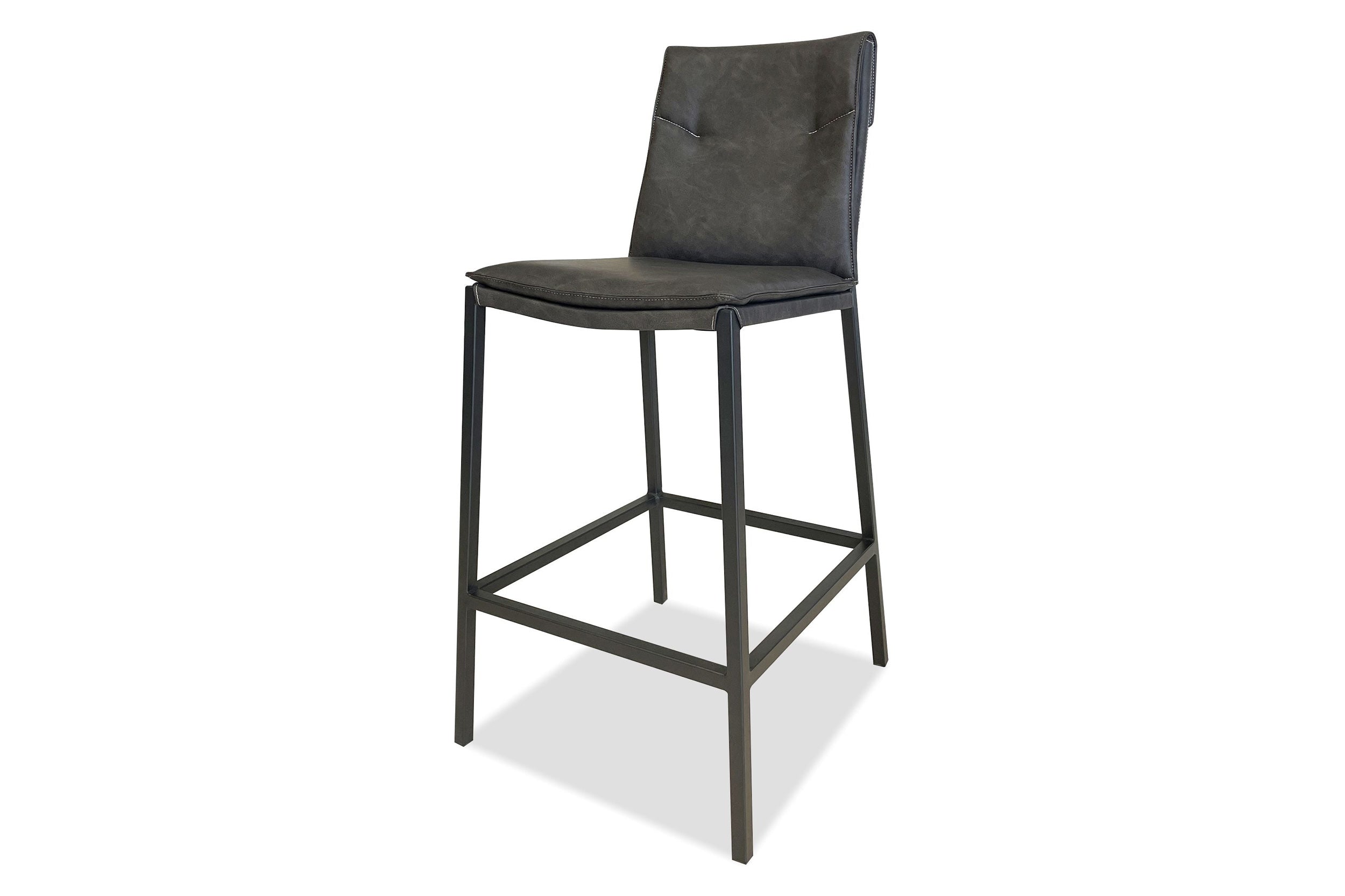 Mobital - Harris Counter Stool in Gray, Leather