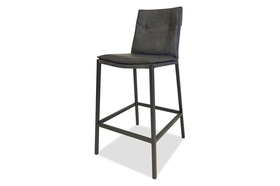 Mobital - Harris Counter Stool in Gray, Leather