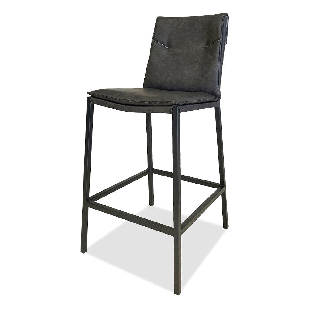 Mobital - Harris Counter Stool in Gray, Leather