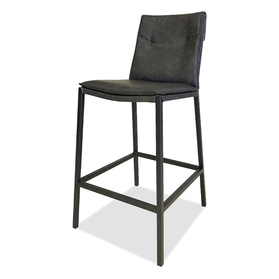 Mobital - Harris Counter Stool in Gray, Leather