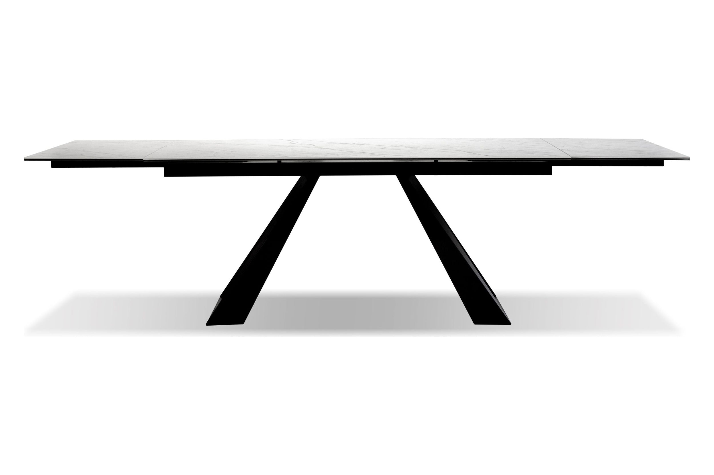 Mobital - Bridge Dining Table with Double Extension in Black, Ceramic