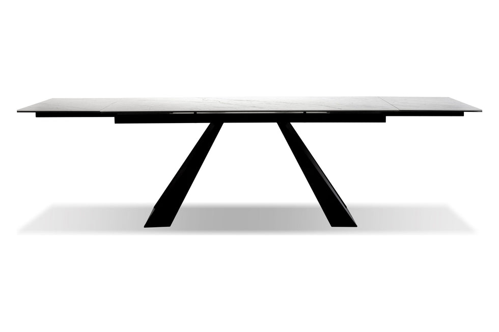 Mobital - Bridge Dining Table with Double Extension in Black, Ceramic