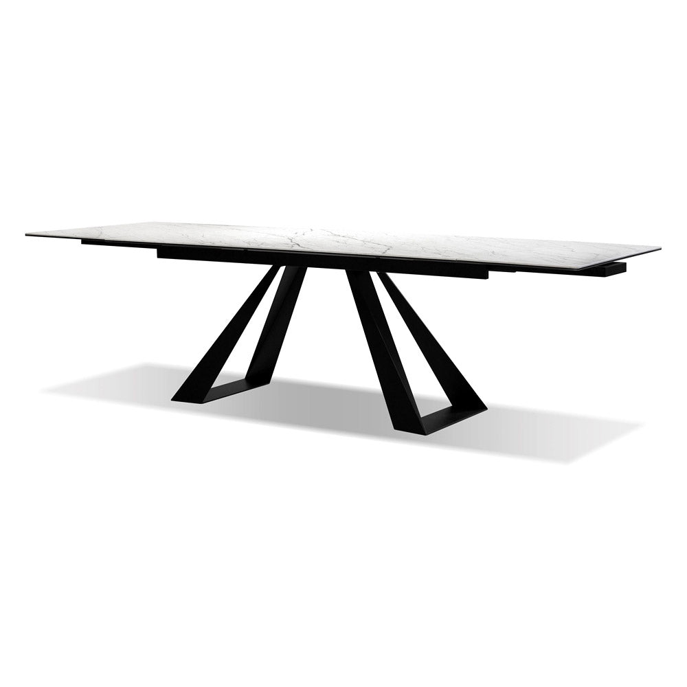Mobital - Bridge Dining Table with Double Extension in Black, Ceramic