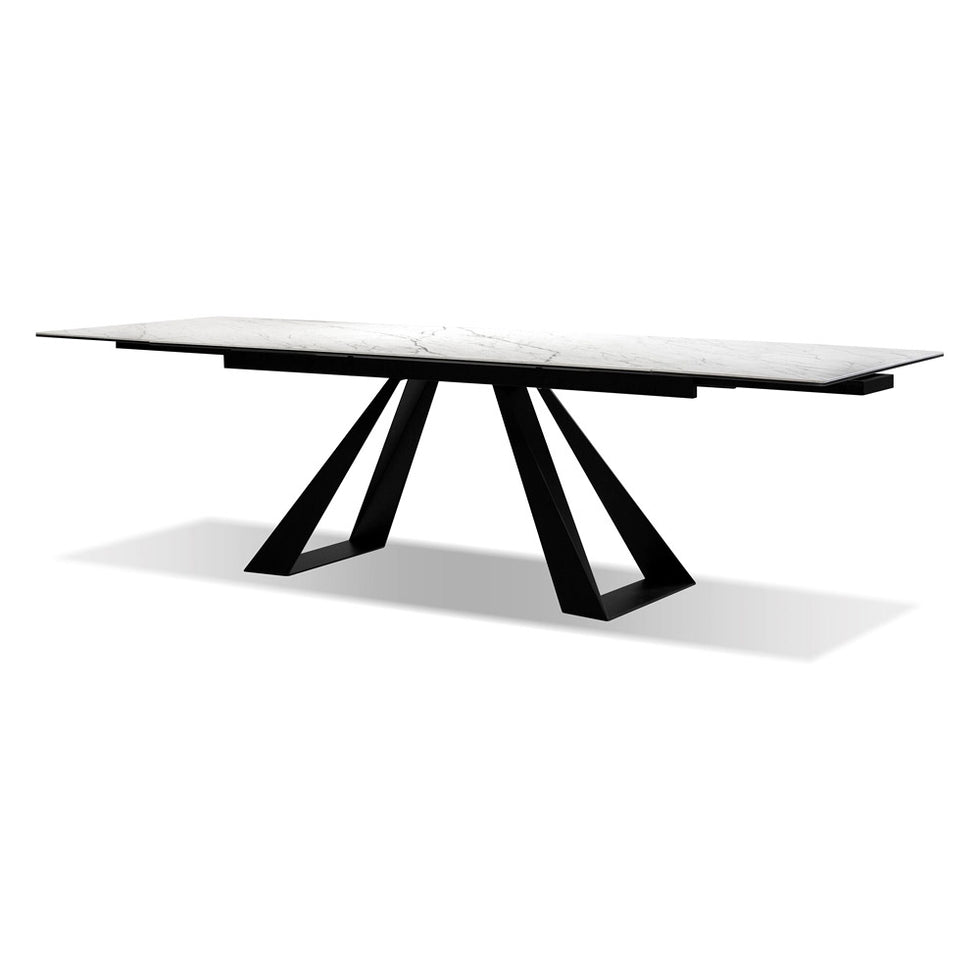 Mobital - Bridge Dining Table with Double Extension in Black, Ceramic