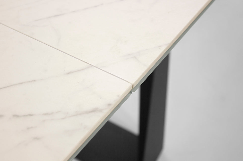 Mobital - Bridge Dining Table with Double Extension in Black, Ceramic