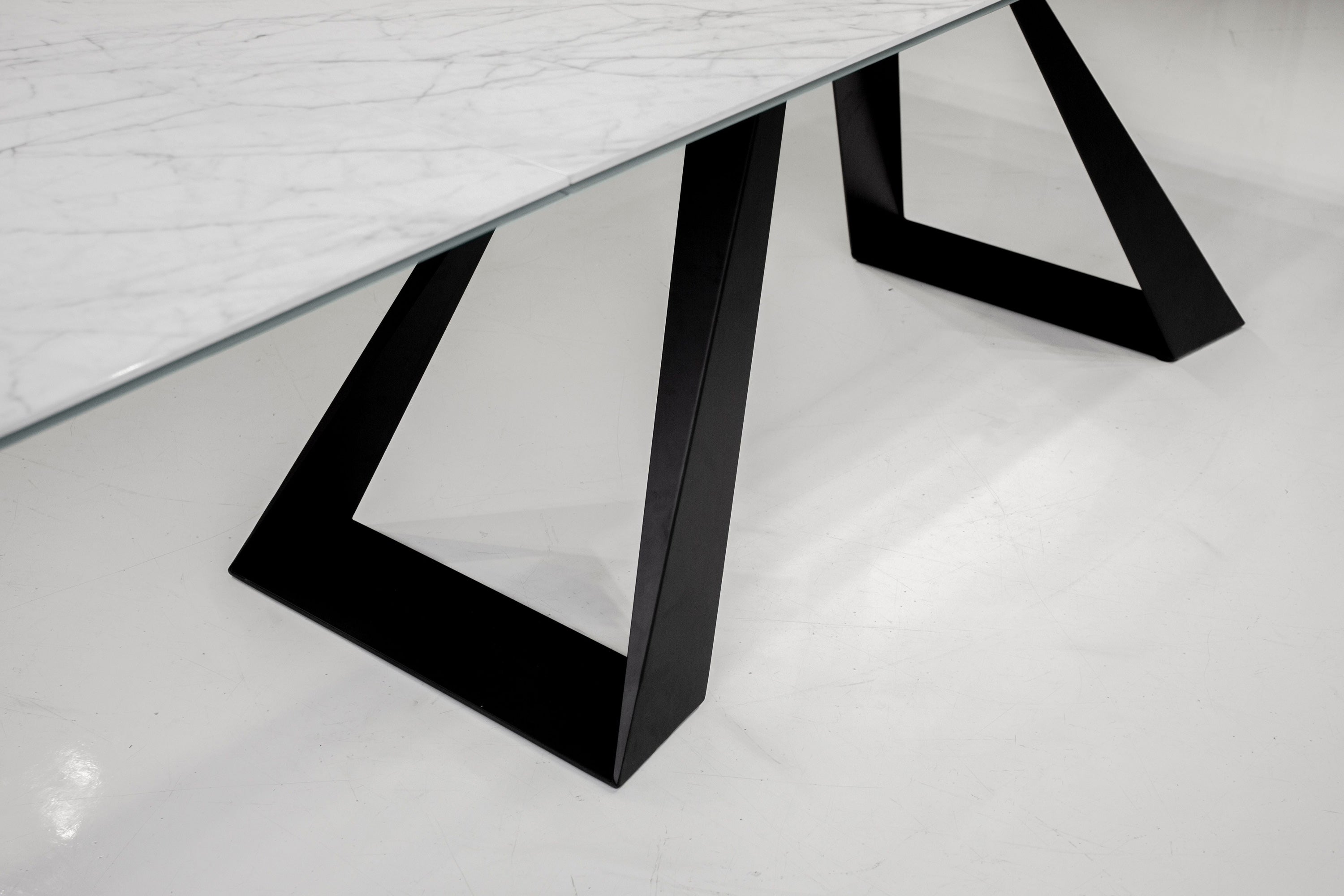 Mobital - Bridge Dining Table with Double Extension in Black, Ceramic