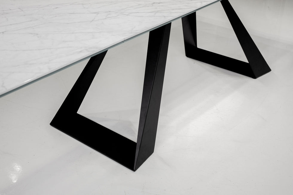 Mobital - Bridge Dining Table with Double Extension in Black, Ceramic