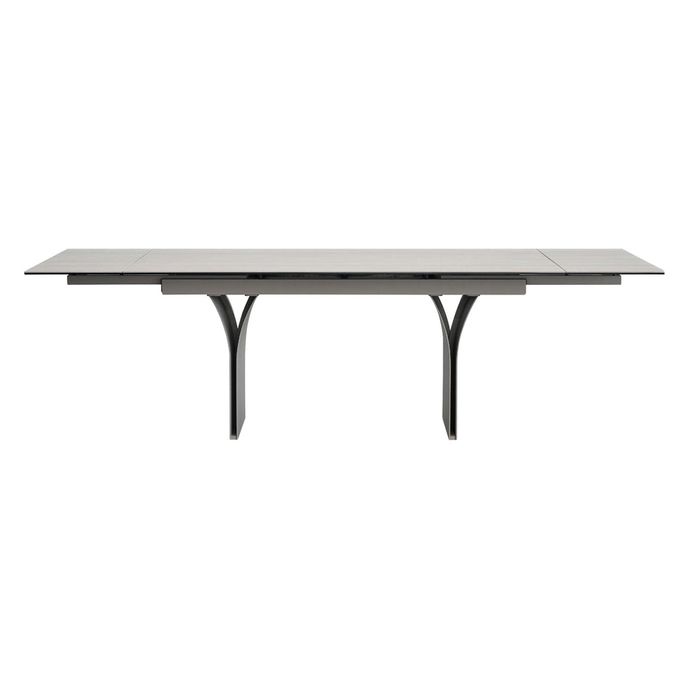 Mobital - Camber Dining Table in Bianco Bocciardato Travertine