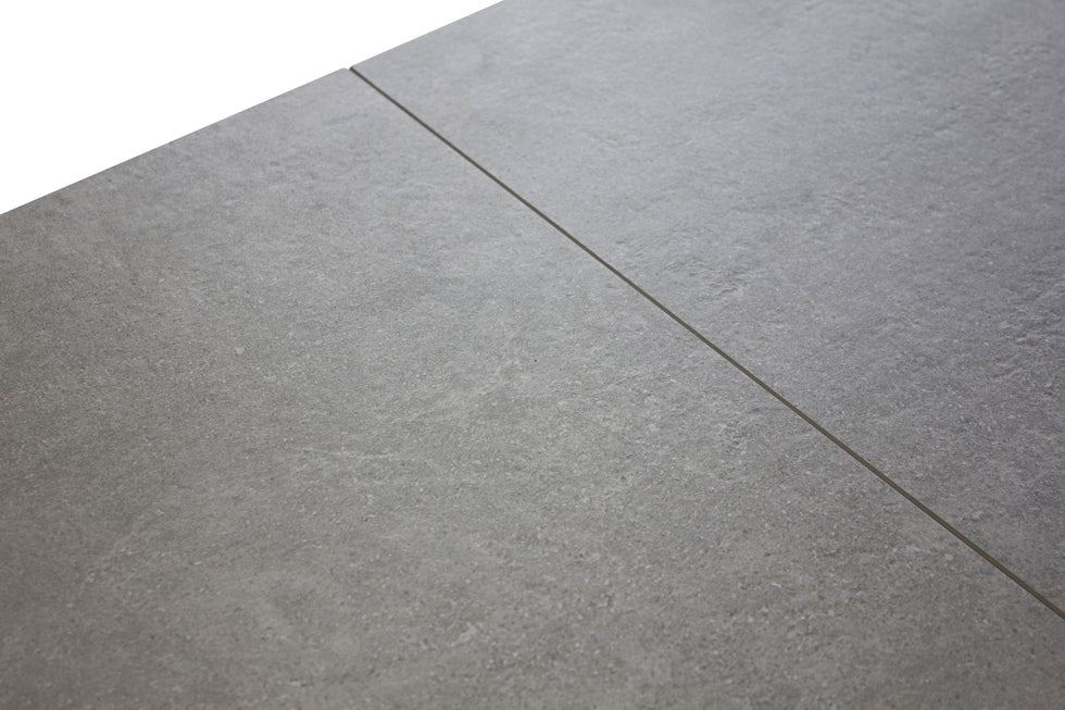 Mobital - Casper Dining Table with Extension in Gray, Ceramic
