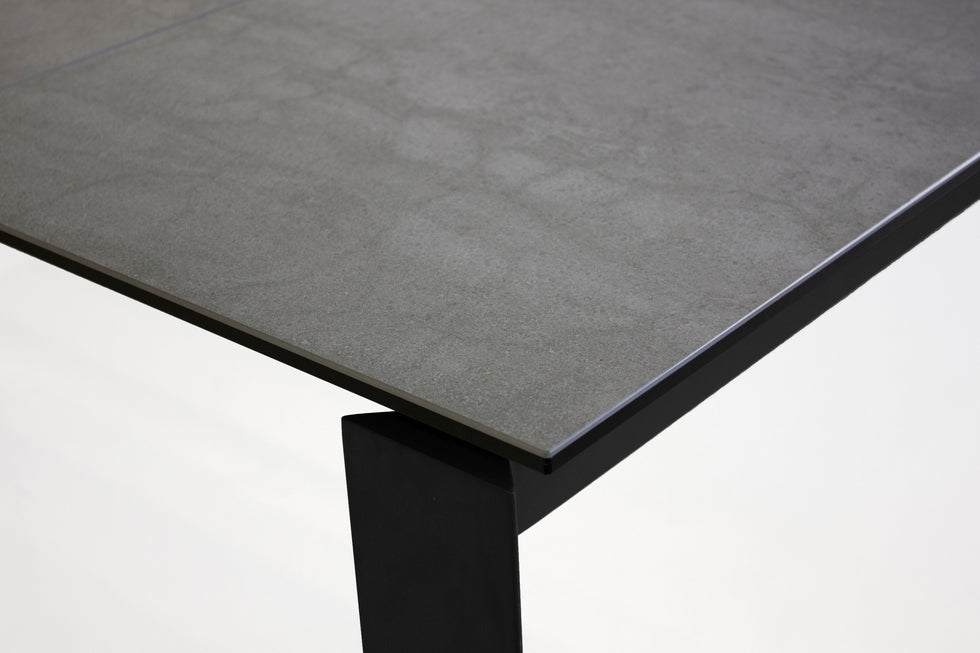 Mobital - Casper Dining Table with Extension in Gray, Ceramic