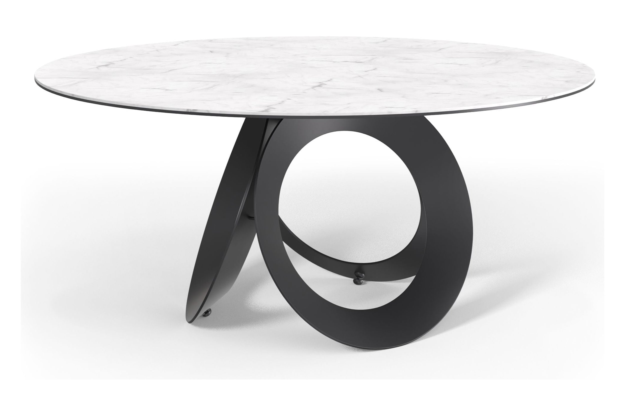 Mobital - Optic Dining Table in White, Ceramic