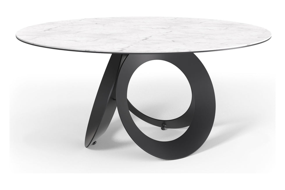 Mobital - Optic Dining Table in White, Ceramic