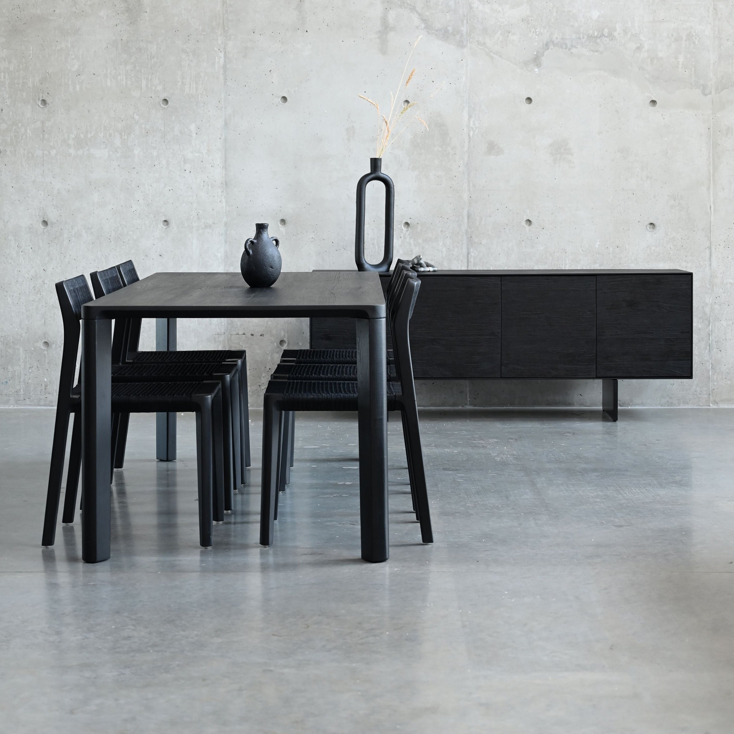 Mobital - Plank Dining Table in Black Soot