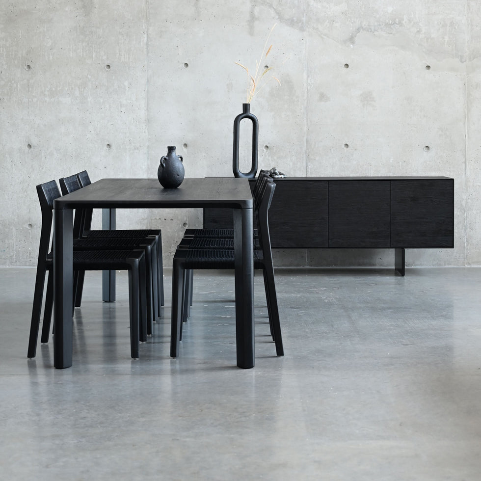 Mobital - Plank Dining Table in Black Soot