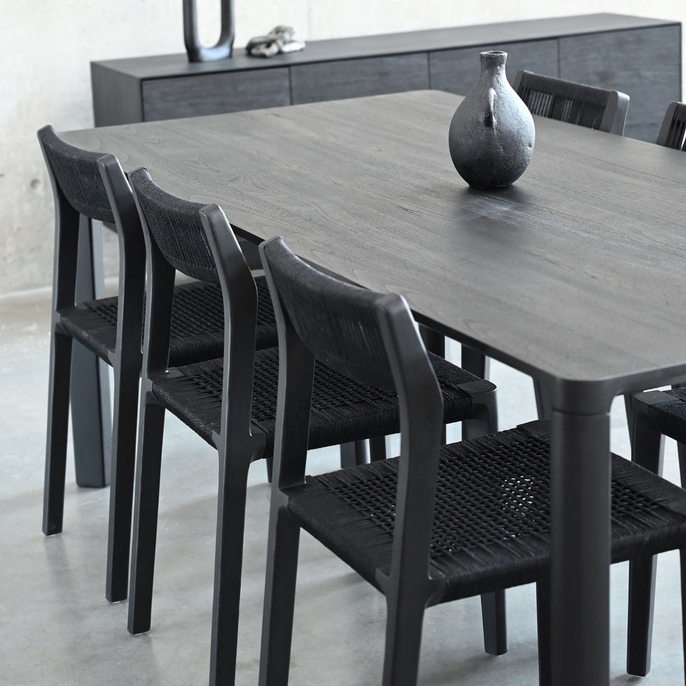 Mobital - Plank Dining Table in Black Soot