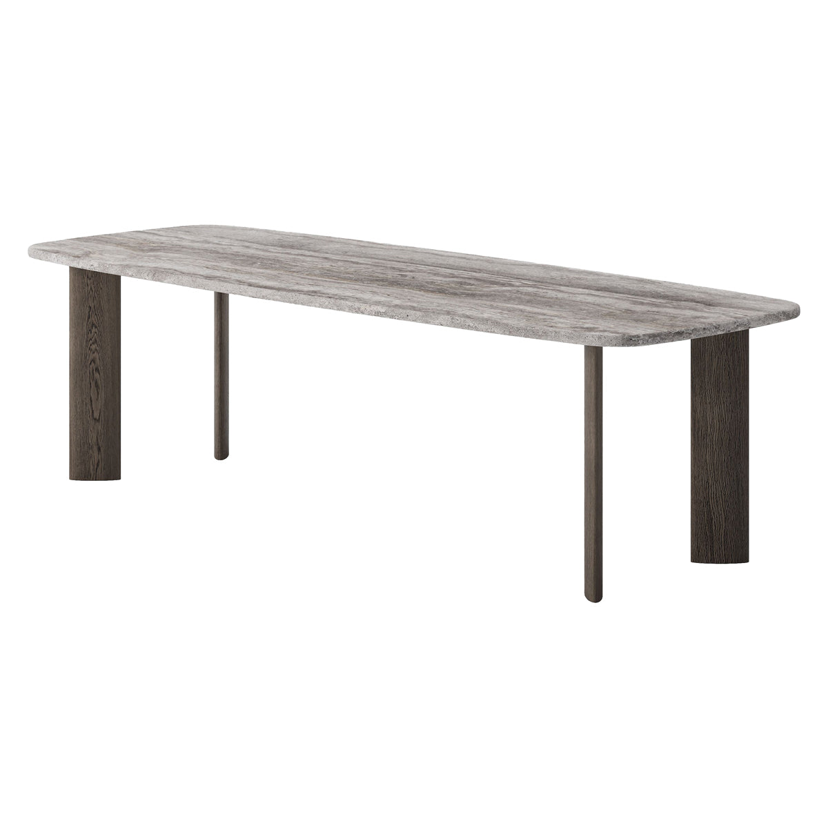 Mobital - Shoku Dining Table in Silver Gray Travertine