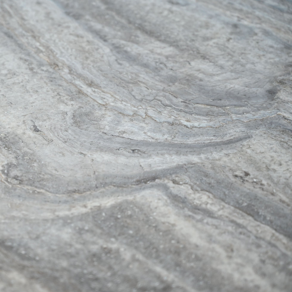 Mobital - Shoku Dining Table in Silver Gray Travertine