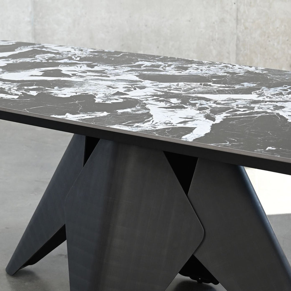 Mobital - Taji Double Extension Dining Table in Tourmaline Black