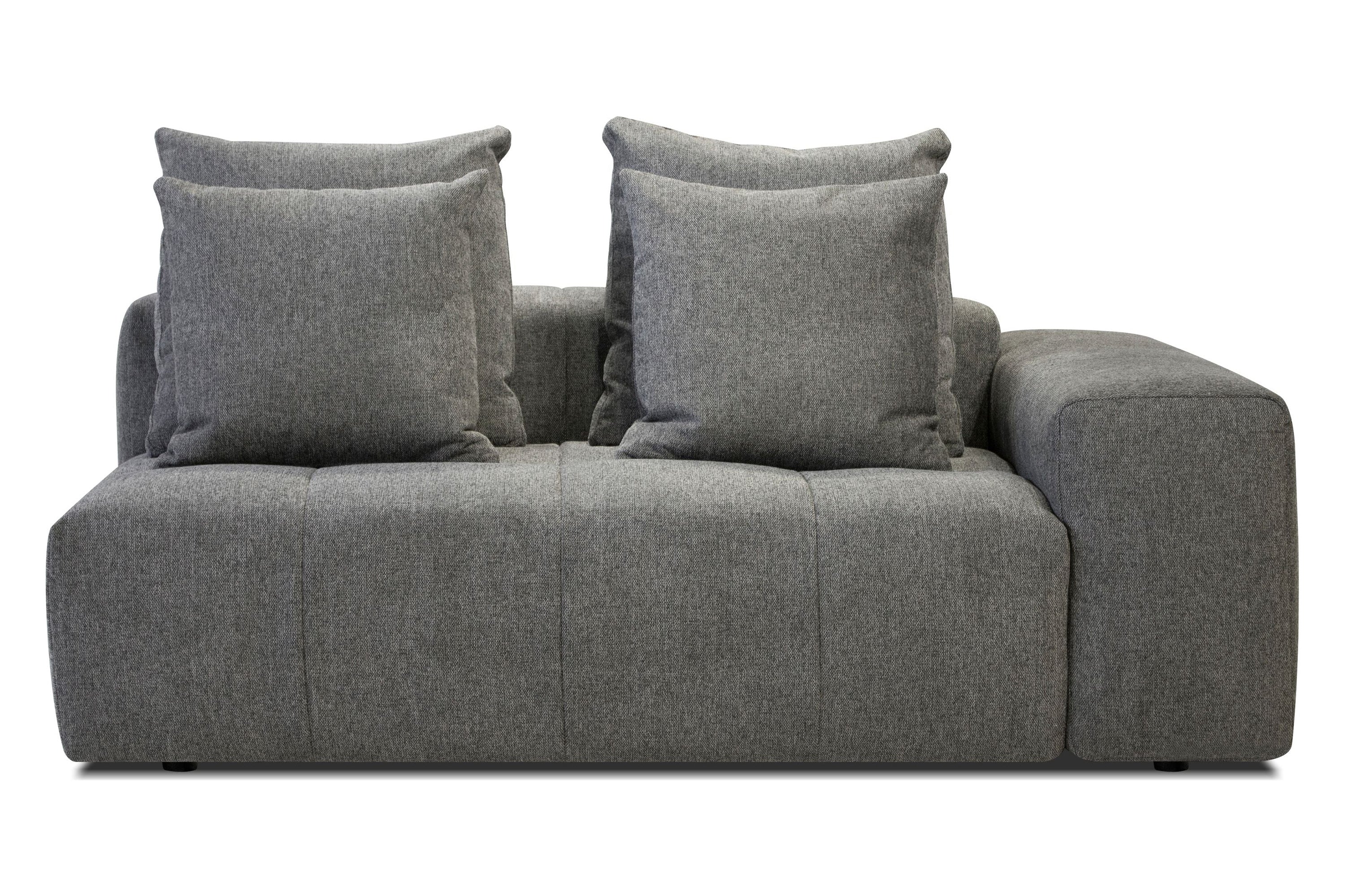 Mobital - Mallow Piece of Sectional in Gray Chenille, Fabric