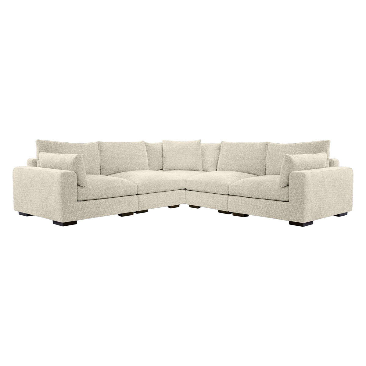 Mobital - Onza Sectional 5-Piece in Oat Tweed