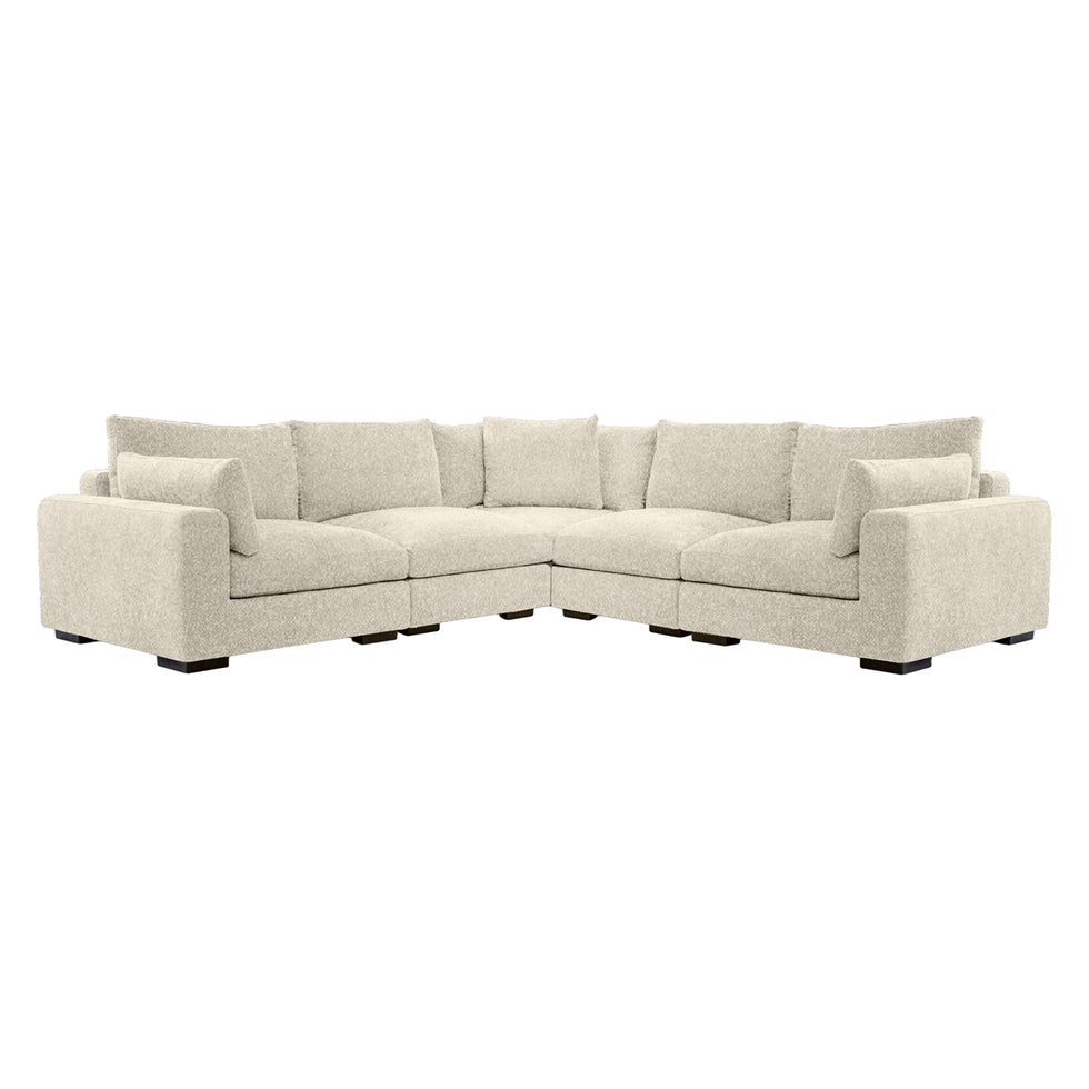 Mobital - Onza Sectional 5-Piece in Oat Tweed