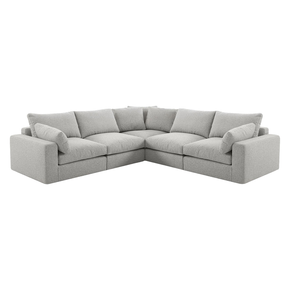 Mobital - Onza Sectional 5-Piece in Oat Tweed