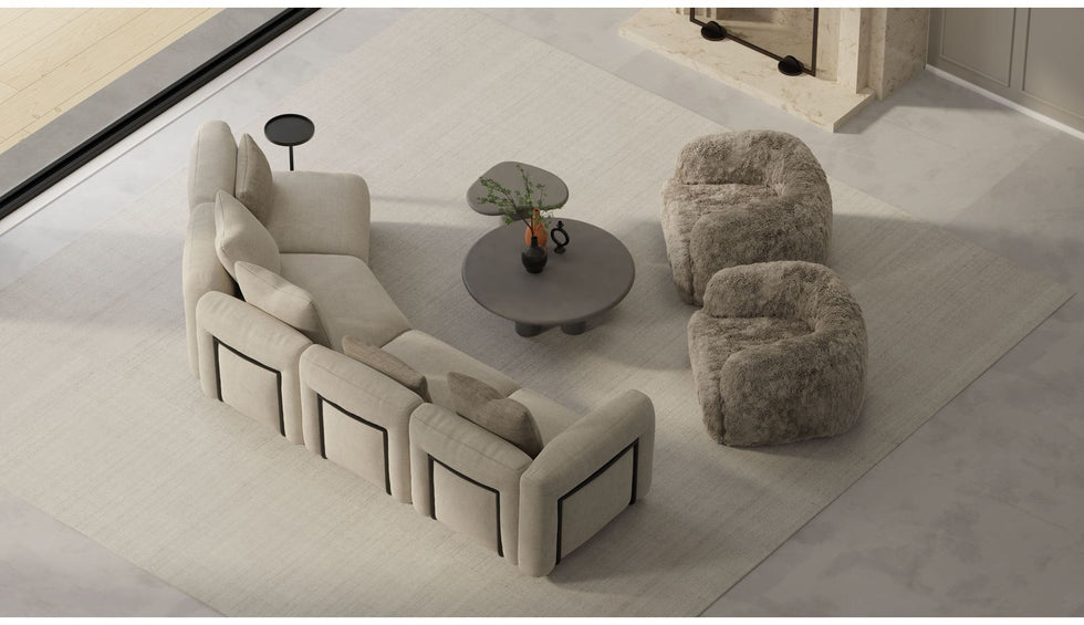 Mobital - Maarten Sectional in Desert Taupe, Fabric